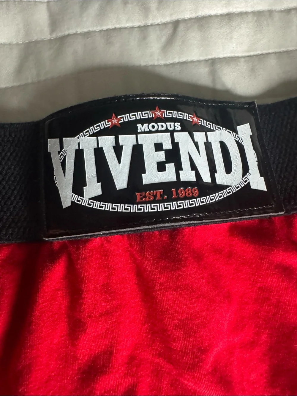 MODUS VIVENDI Men's Red Athletic Jock Brief with Wide Branded Waistband